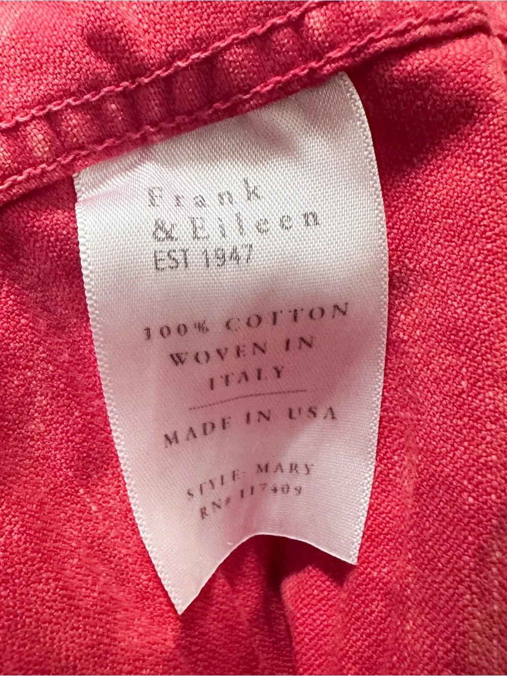 Frank & Eileen Mary Shirt Dress in Acid Wash Red - Picture 6 of 7